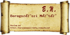 Beregszászi Máté névjegykártya