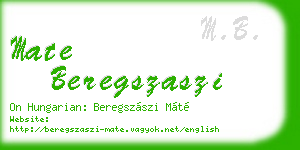 mate beregszaszi business card